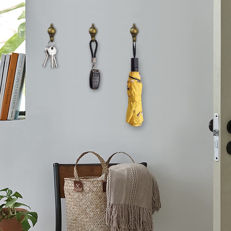 Svaitend 20 Pcs Zinc Alloy Pushpin Hook Hanger Reusable Hanging Hooks (Bronze) - Image 4